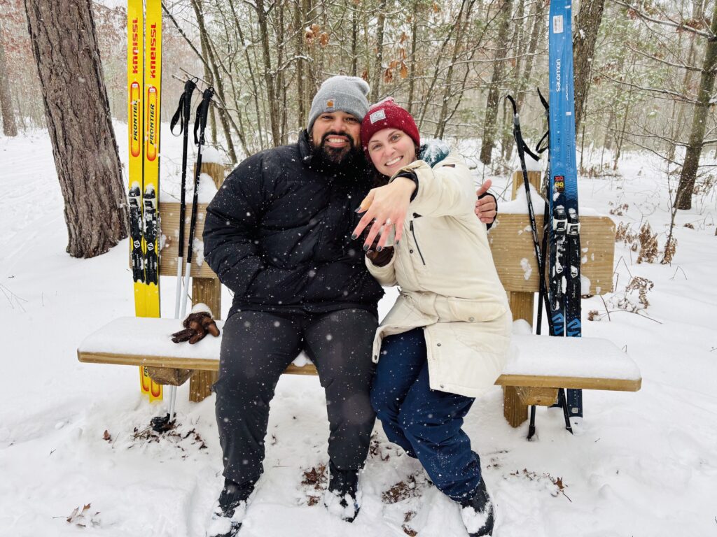 Cross Country Ski Headquarters engagement on the ski trails